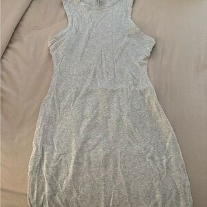 SKIMS Light Gray cotton rib tank mini dress, size M